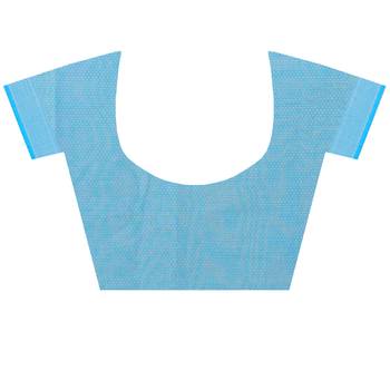 Light Blue Woven Chanderi Saree 4