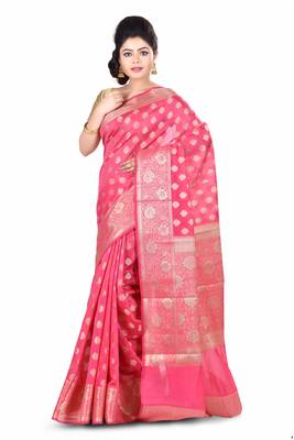 Light Pink Hand Woven Chanderi Saree 2