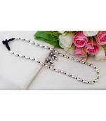 Simple & Cute German Silver Dholki Beads Chain With A Pair Of Ear Rings