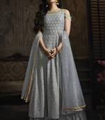 Smoke Grey Lehenga Kameez With Dupatta