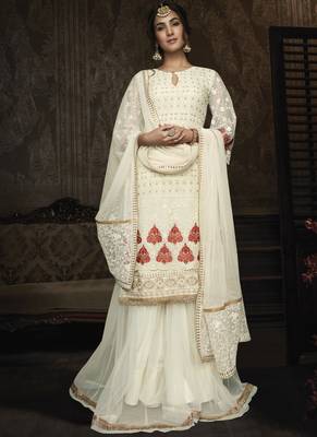 Ivory Lehenga Kameez With Dupatta 1