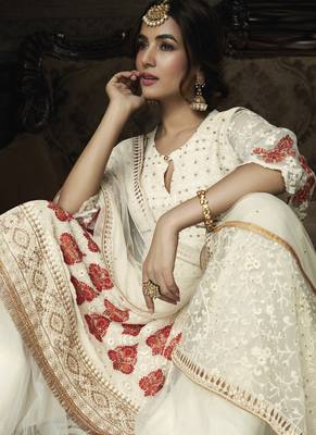 Ivory Lehenga Kameez With Dupatta 2