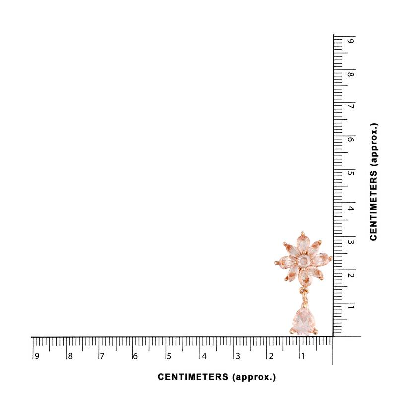 I Jewels Rose Gold Plated Fancy CZ Earrings For Women (A83E06RG)