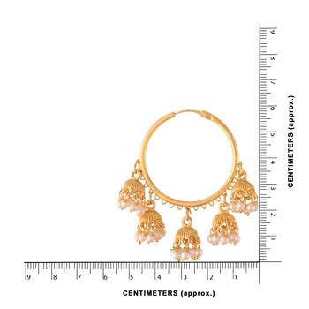 Pearl Jhumki Hoop Earrings for Women  3