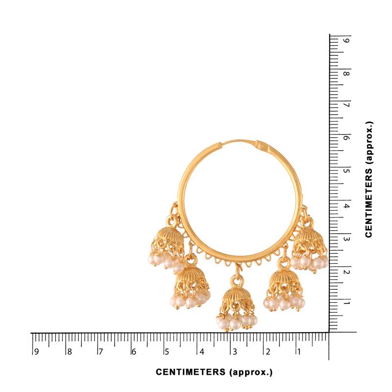 Pearl Jhumki Hoop Earrings for Women 