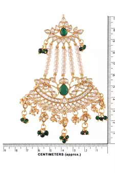 Gold Plated Traditional Kundan & Pearl Dangler Drop Paasa Earrings For Women