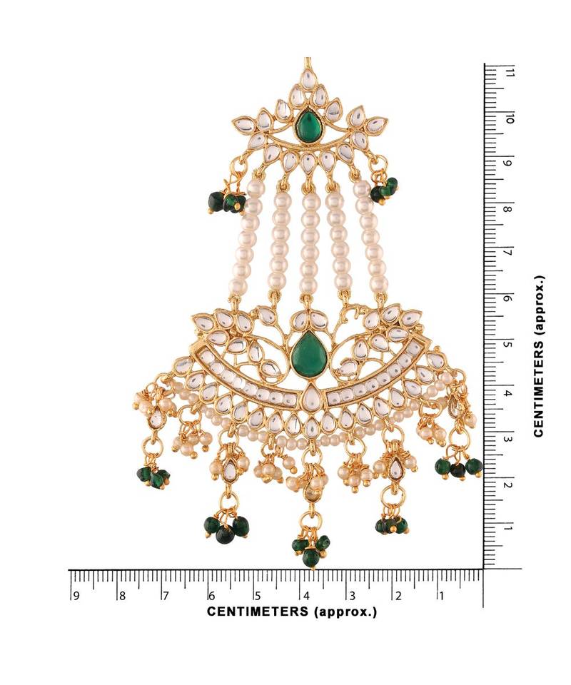 Gold Plated Traditional Kundan & Pearl Dangler Drop Paasa Earrings For Women