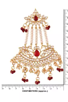 Gold Plated Traditional Kundan & Pearl Dangler Drop Paasa Earrings For Women