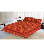 Multicolor Handmade Katha Work Bed sheet  With 2 Pillow Cover