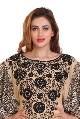 digitel print  moroccan islamic dubai kaftan farasha aari and stone work dress 2