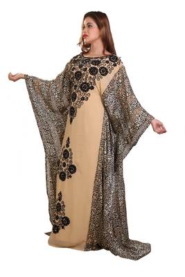 digitel print  moroccan islamic dubai kaftan farasha aari and stone work dress 3