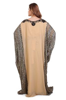 digitel print  moroccan islamic dubai kaftan farasha aari and stone work dress 4