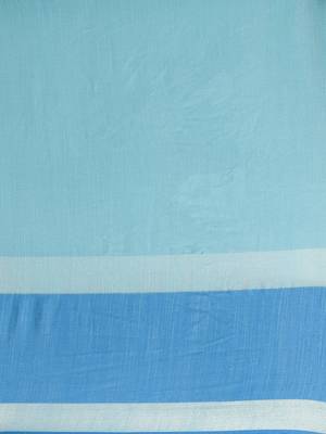 Blue plain linen saree with blouse 3