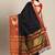 Black And Red Woven Banarasi Saree With Black Blouse