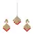 Red Copper Kundan Gold Plated Necklace with Earring & Mang Tika