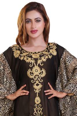 digitel print  moroccan islamic dubai kaftan farasha aari and stone work dress 2
