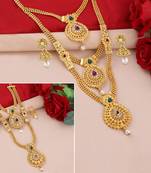 Gold Plated Traditional Designer Long Set Combo For Women Set Of 2