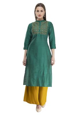 green Women Embroidered POLLY SILK KD17A 1