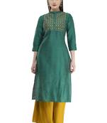green Women Embroidered POLLY SILK KD17A