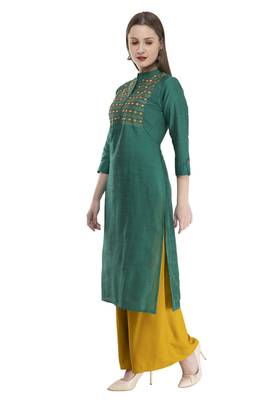 green Women Embroidered POLLY SILK KD17A 5