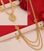 Gold Plated Traditional Designer Long Set Combo For Women Set Of 2