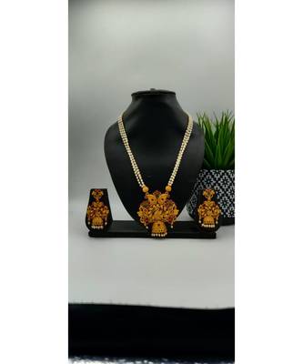 Gold Beaded Temple Jewellery Necklace Sets 2
