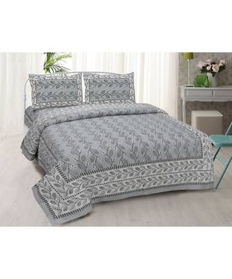 Jaipuri Cotton Printed  Multicolour Double Bed Sheet 1