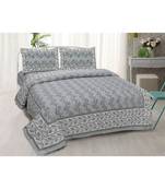 Jaipuri Cotton Printed  Multicolour Double Bed Sheet