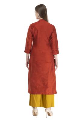 brown Women Embroidered  POLLY SILK KD17B 2