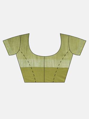 Light green plain linen saree with blouse 5