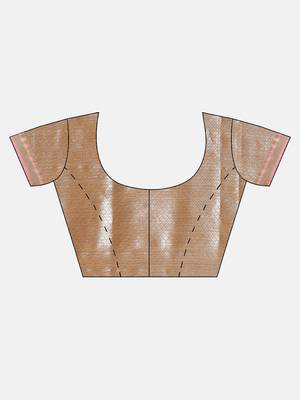 Mustard woven silk blend saree with blouse 5