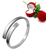 Silver Plated Adjustable Ring With 1 Piece Red Rose Gift Box  For Girls And Women