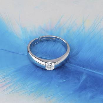 Silver Plated Adjustable Ring With 1 Piece Red Rose Gift Box  For Girls And Women 3