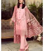 Baby-pink embroidered faux georgette salwar
