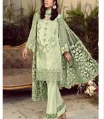Light-green embroidered faux georgette salwar