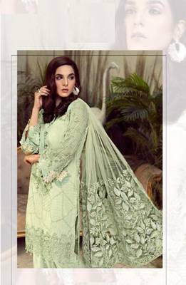 Light-green embroidered faux georgette salwar 2