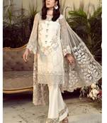White embroidered faux georgette salwar