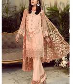 Orange embroidered faux georgette salwar