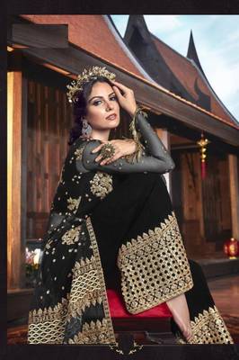 Black embroidered net salwar 2