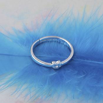 Silver Plated Adjustable Ring With 1 Piece Red Rose Gift Box  For Girls And Women 3