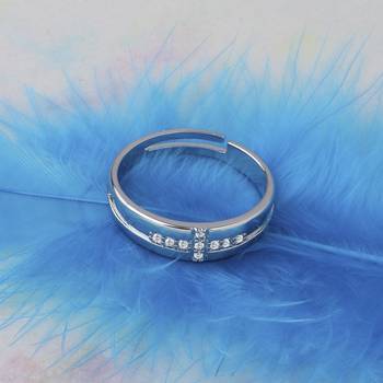 Silver Plated Adjustable Ring With 1 Piece Red Rose Gift Box  For Girls And Women 2