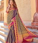 Blue art silk Jacquard saree with blouse