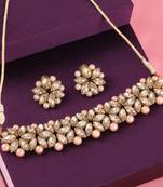 Gold Plated Party Wear Choker Jewellery Set For Girl Women