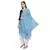 Blue Solid Cotton Crinckled Scarf