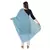 Blue Solid Cotton Crinckled Scarf