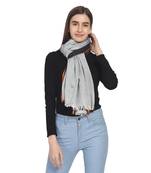 Steel Grey & Multi Woven Geometric Viscose Rayon Stole