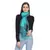 Teal & Black Woven Geometric Viscose Rayon Stole