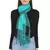 Teal & Black Woven Geometric Viscose Rayon Stole