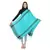 Teal & Black Woven Geometric Viscose Rayon Stole
