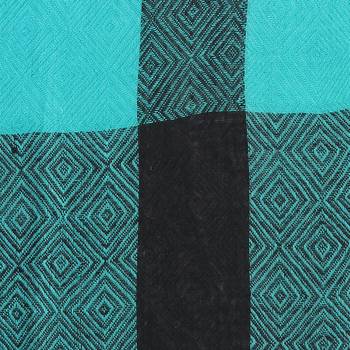 Teal & Black Woven Geometric Viscose Rayon Stole 5